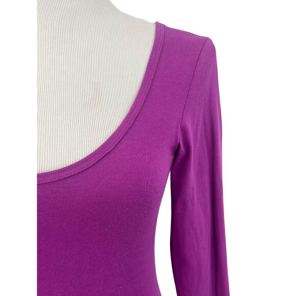 Vintage Victoria’s Secret Sexy Purple Scoop Neck Ruched Mini Shirt Dress Tunic - Picture 2 of 12